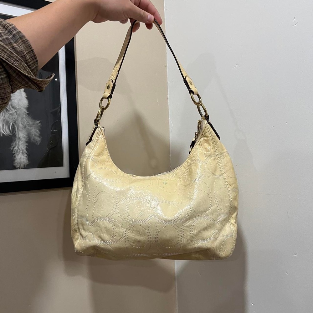 y2k 2000s Coach Signature Stitch Blossom Slouchy Hobo… - Gem